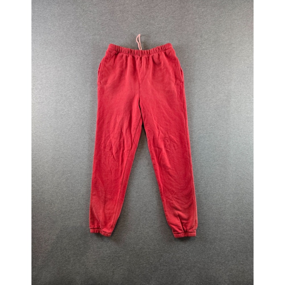 Re/Done The 80's Jogger Sweatpants Womens XS Faded Crimson Red Drawstring Casual